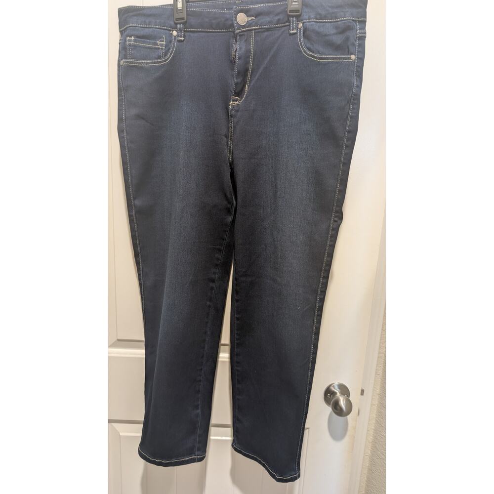 Avenue Denim Women's Dark Blue Straight Jeans Stretch 5-Pocket Design